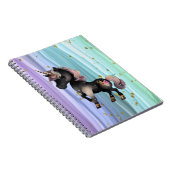 Carnet Queue noire Unicorne violette rose (Côté Droit)