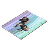 Carnet Queue noire Unicorne violette rose (Côté gauche)