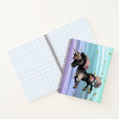 Carnet Queue noire Unicorne violette rose (Intérieur)