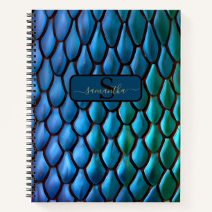 Carnet Queues de Sirène Iridescentes Écailles de Dragon