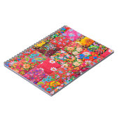 Carnet Quillette patchwork artisanale avec motif floral e (Côté gauche)
