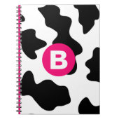 Carnet Quirky Cow Patch Pattern Pink Monogram (Devant)