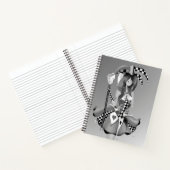 Carnet Quirky Jester et Puppet King gris monochrome (Intérieur)