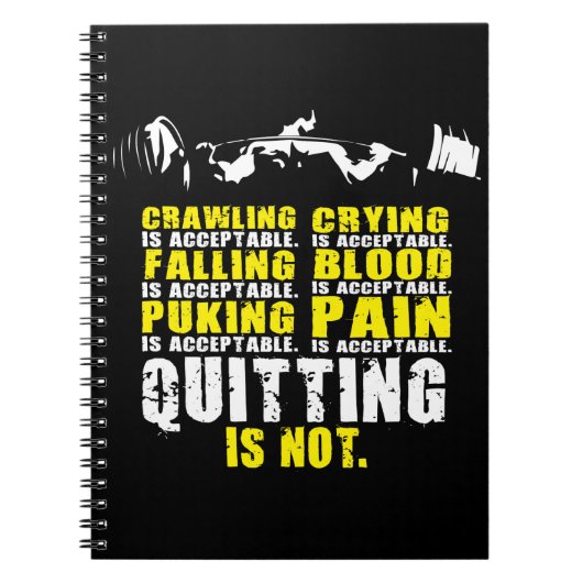 Carnet Quitter n'est pas acceptable - Motivation de l'ent (Devant)