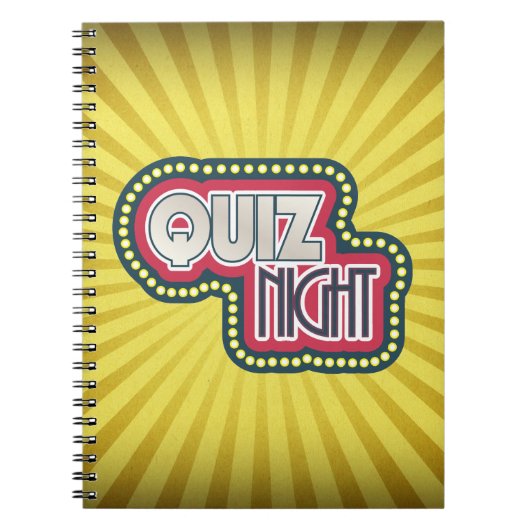 Carnet Quiz Nuit Trivia Party Jaune Sunburst (Devant)