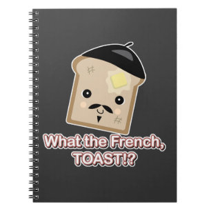 Carnet quoi le pain français toast mignon kawaii cartoon