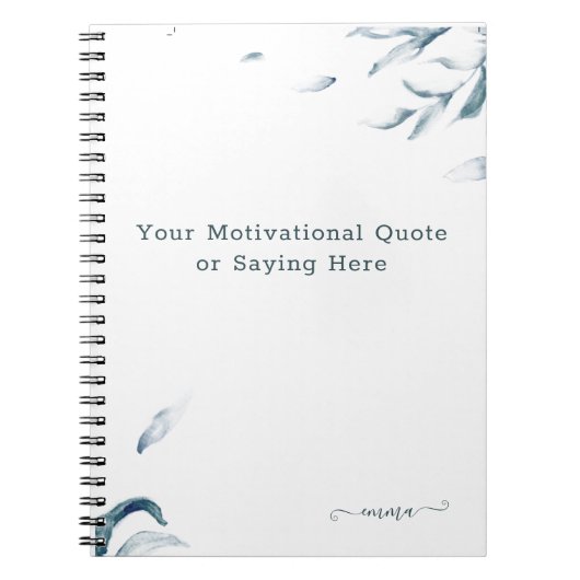 Carnet Quote d'aquarelle Inspiration personnalisée N (Devant)