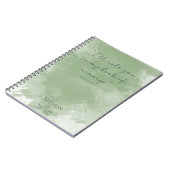 Carnet Quote d'aquarelle simple et verte personnalisée (Côté gauche)