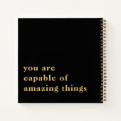 Carnet Quote simple personnalisé 2 Motivation Gold Noir (Dos)