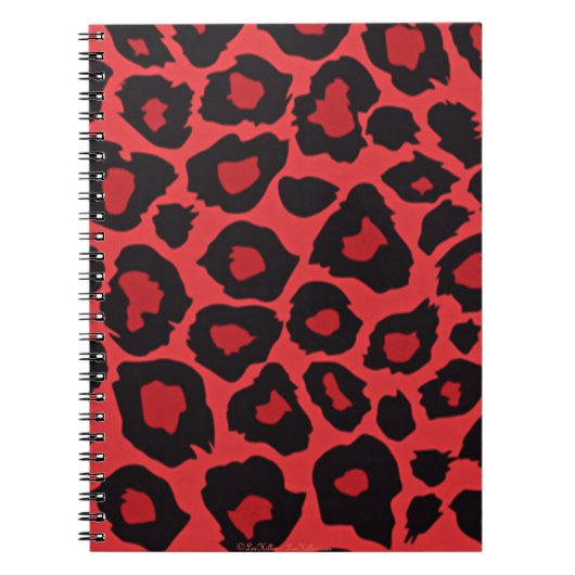 Carnet RAB Rockabilly Empreinte de léopard Rouge Noir (Devant)