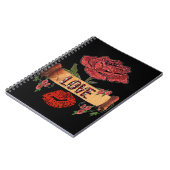 Carnet RAB Rockabilly Valentine Roses, Love & Lipstick (Côté gauche)