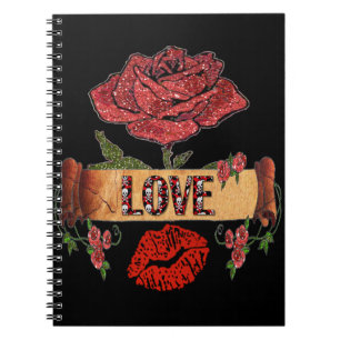 Carnet RAB Rockabilly Valentine Roses, Love & Lipstick