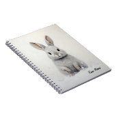 Carnet Rabbit d'hiver personnalisé amour mignon esthétiqu (Côté Droit)