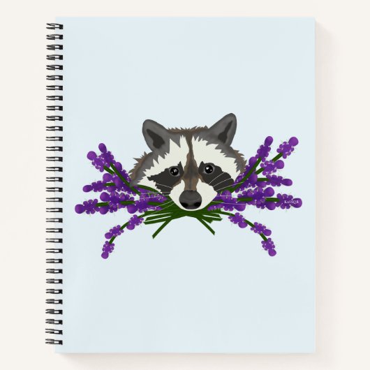 Carnet Raccoon avec lavande. (Devant)