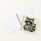 Carnet Raccoon Holding a Coffee Cup Funny Trash Panda (Intérieur)