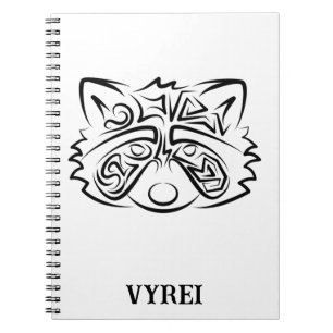 Carnet Raccoon tribal noir et blanc