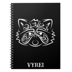 Carnet Raccoon tribal noir et blanc