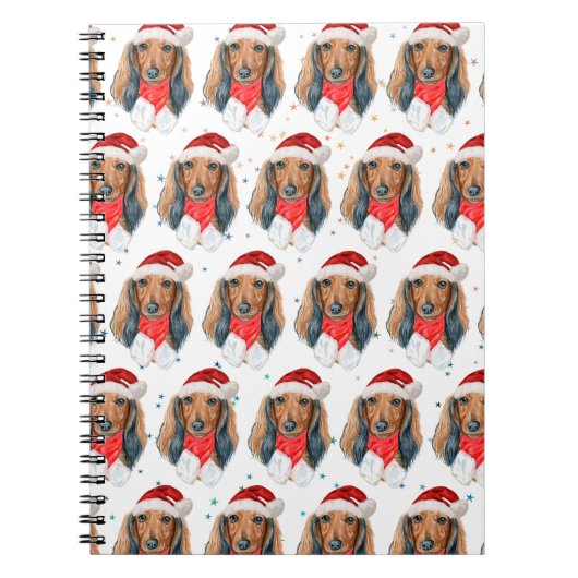 Carnet Race de chien Dachshund Noël (Devant)