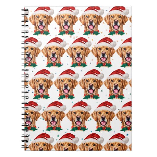 Carnet Race de chien Retriever doré Noël (Devant)