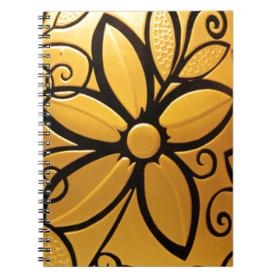 Carnet Radiant Golden Yellow Floral Design