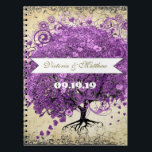 Carnet Radiant Purple Romantic Heart Leaf Wedding<br><div class="desc">Radiant Orchid Heart Leaf Tree Wedding. Rustic Heart Leaf Lavender Tree Vintage Wedding Planner Binder. Boho paired with Neutral Earthy Hues Rustic and Romantic Heart Leaf Tree Vintage Fairytale Wedding, Shabby Country Chic Barn Blush Pink Magical Enchanted Forest Medieval Renaissance or Rustic Farmhouse Country Cottage Chic Barn Wedding Themes Whimsical...</div>