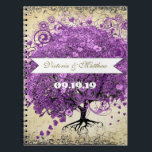 Carnet Radiant Purple Romantic Heart Leaf Wedding<br><div class="desc">Radiant Orchid Heart Leaf Tree Wedding. Rustic Heart Leaf Lavender Tree Vintage Wedding Planner Binder. Boho paired with Neutral Earthy Hues Rustic and Romantic Heart Leaf Tree Vintage Fairytale Wedding, Shabby Country Chic Barn Blush Pink Magical Enchanted Forest Medieval Renaissance or Rustic Farmhouse Country Cottage Chic Barn Wedding Themes Whimsical...</div>