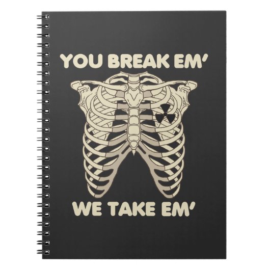 Carnet Radiologie amusante Xray Skeleton Technologue Rad (Devant)