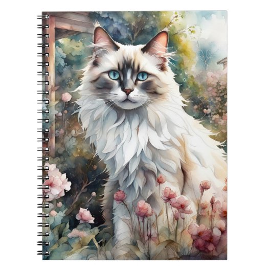 Carnet Ragdoll Chat en anglais Garden (Devant)