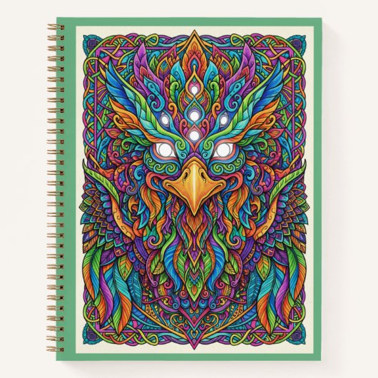 Carnet Rainbow Celestial Phoenix Zentangle Nooracle  (Devant)