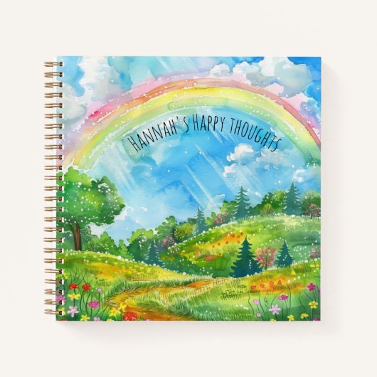 Carnet Rainbow Countryside Happy Thoughts Santé mentale (Devant)