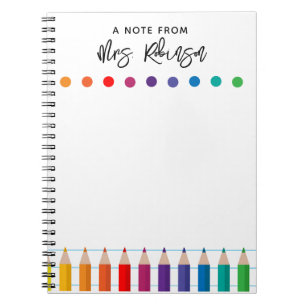 Carnet Rainbow Crayons Kindergarten Enseignant