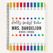 Carnet Rainbow Crayons Kindergarten Enseignant (Devant)