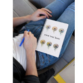 Carnet Rainbow Dandelion, personnalisé