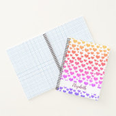 Carnet Rainbow Faux Parties scintillant Coeurs colorés lu (Intérieur)