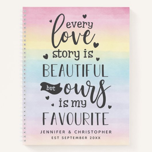 Carnet Rainbow Favorite Love Story Couple's Scrapbook (Devant)