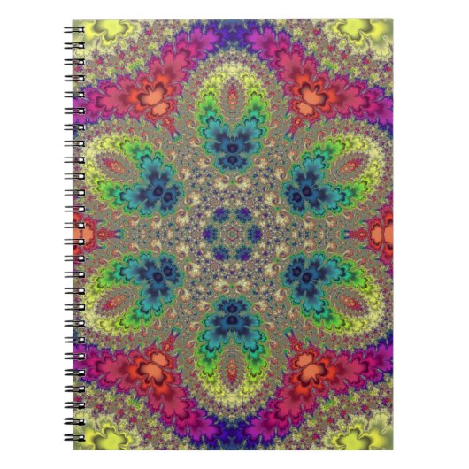 Carnet Rainbow Fractal Mandala (Devant)