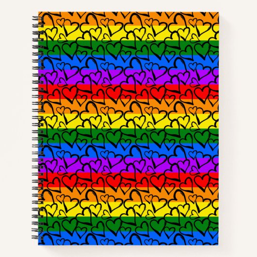 Carnet Rainbow Heart Motif (Devant)