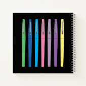 Carnet Rainbow Ink Stylos Kid Black Sketbook avec nom (Dos)