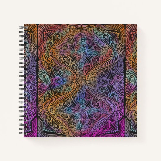 Carnet Rainbow Kaleidoscope Mandala (Devant)