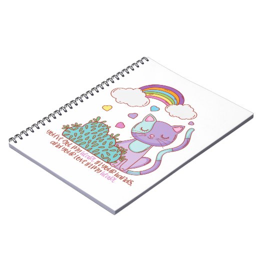 Carnet Rainbow Kitten Notebook + Quote (Côté gauche)