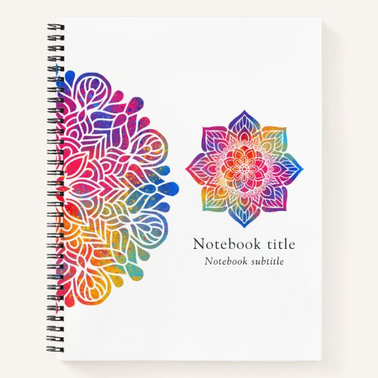 Carnet Rainbow Mandala Indian (Devant)