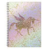 Carnet Rainbow Pastel Gold Parties scintillant Unicorn Fi (Devant)