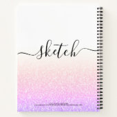 Carnet Rainbow Pink Parties scintillant Girly Ombre Nom d (Dos)