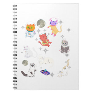Carnet Rainbow Space Cats Galaxy Dreams Cute Kawaii
