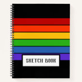 Carnet Rainbow Stripe Sketch Sketchbook Noir (Devant)