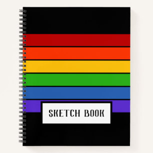 Carnet Rainbow Stripe Sketch Sketchbook Noir