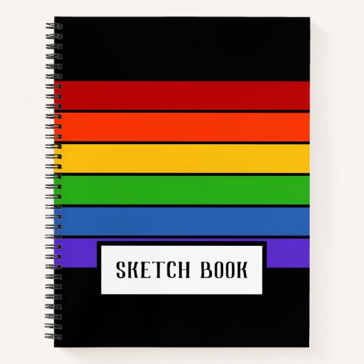 Carnet Rainbow Stripe Sketch Sketchbook Noir (Devant)