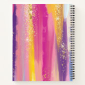 Carnet Rainbow Stripes avec Faux Gold Parties scintillant (Dos)