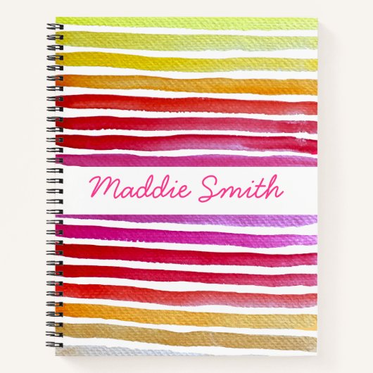 Carnet Rainbow stripes cute watercolor (Devant)