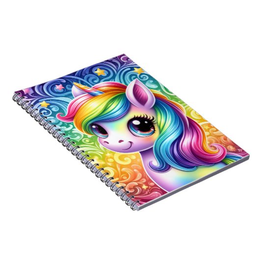Carnet Rainbow unicorn cute fun notebook (Côté Droit)